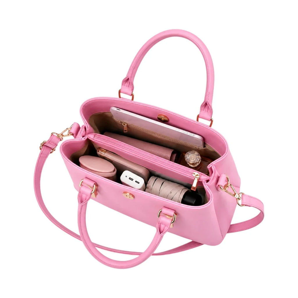 Modern Wrenfield Blush Pink Shoulder Bag, lined interior with zip pocket