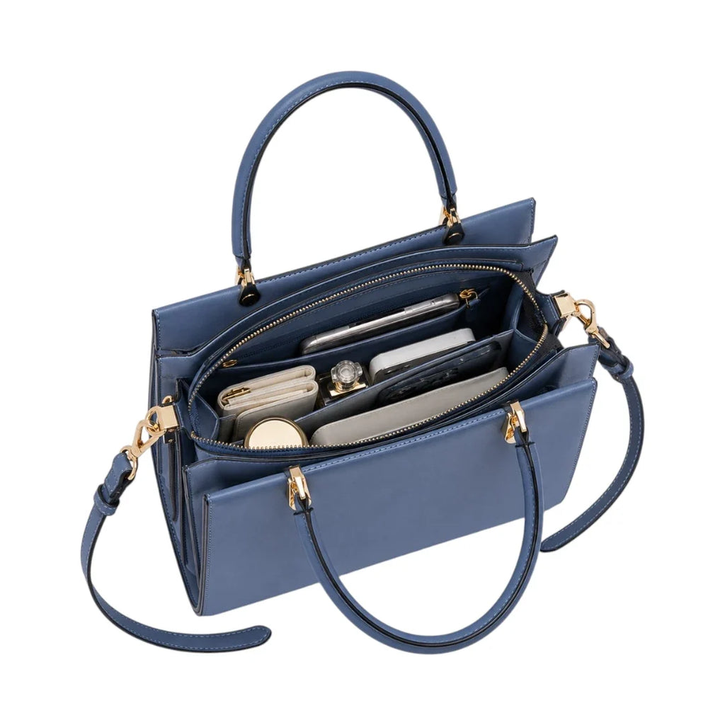 Modern Wrenfield Cobalt Blue Dual-Handle Shoulder Bag, lined interior