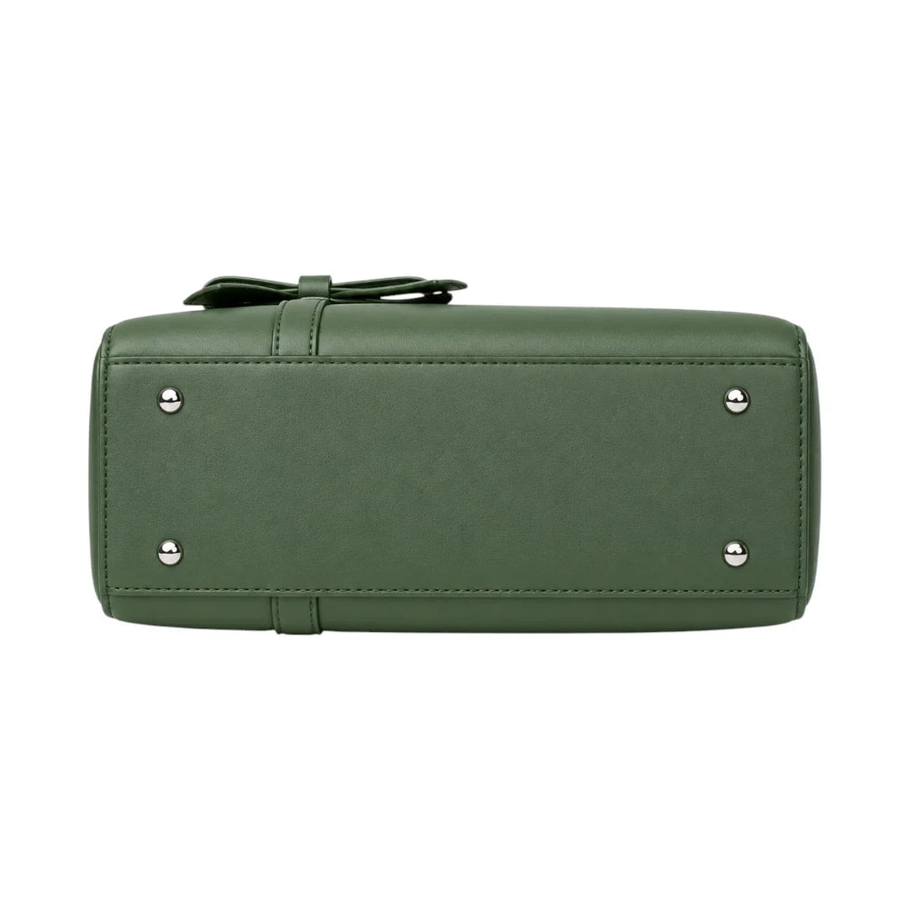 Modern Wrenfield Emerald Green Shoulder Bag, reinforced flat base