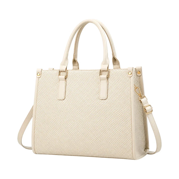 Modern Wrenfield Ivory Textured Shoulder Bag - Woven Finish