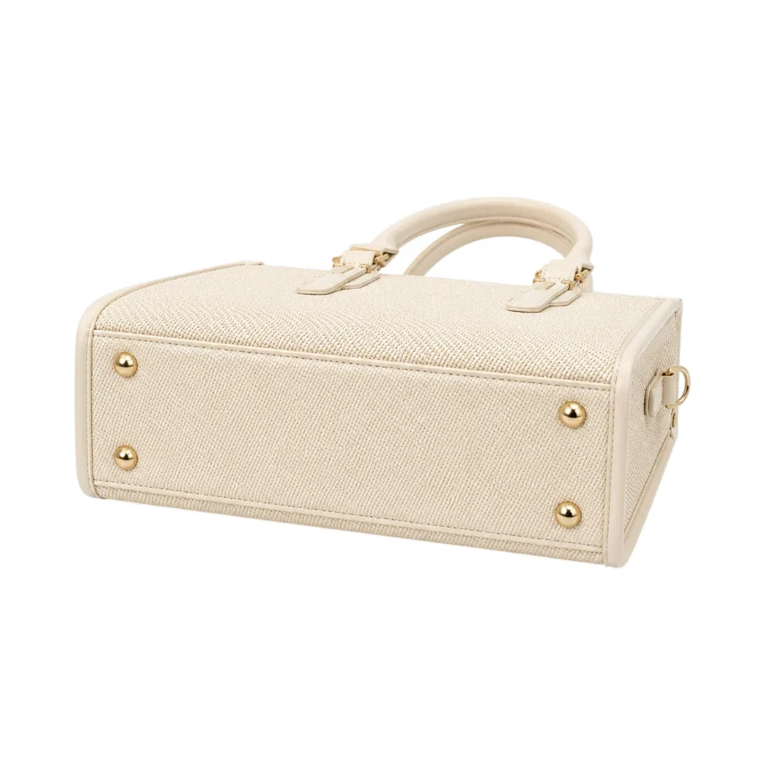 Modern Wrenfield Ivory Textured Shoulder Bag, woven texture close-up