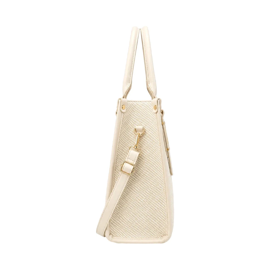 Modern Wrenfield Ivory Textured Shoulder Bag shown in use